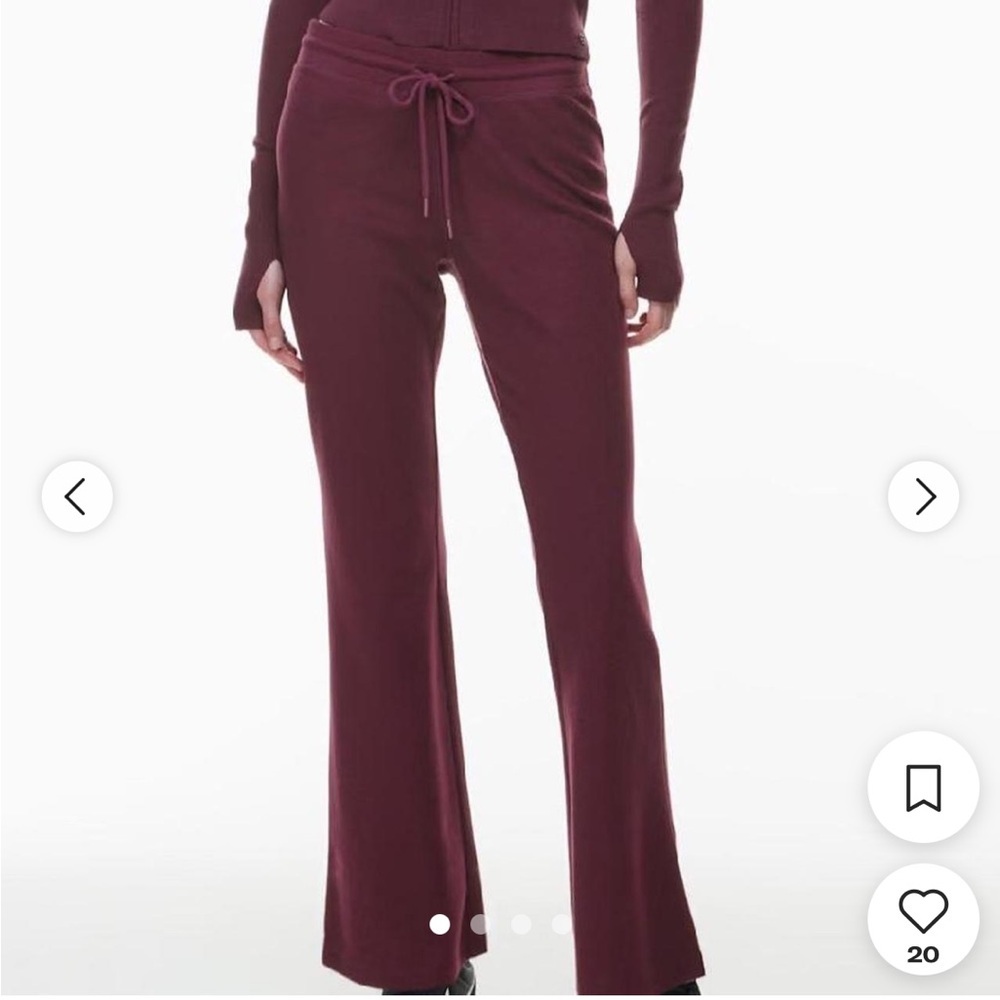 Aritzia Burgundy Lounge Waffle Luxe Pant Sunday Best, never worn, tags removed